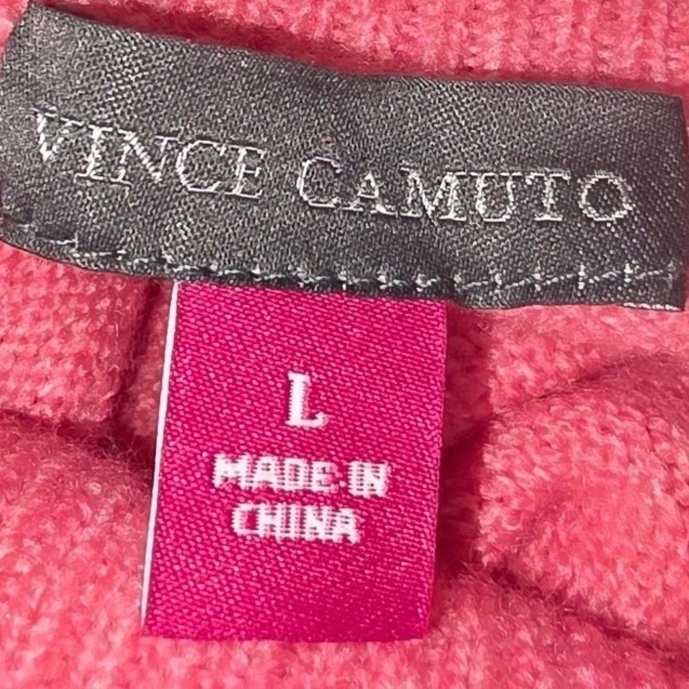 Vince Camuto Pink Cowl Neck Sweater Women's Large Cozy Oversized Knit Cozy Chic - Picture 3 of 5